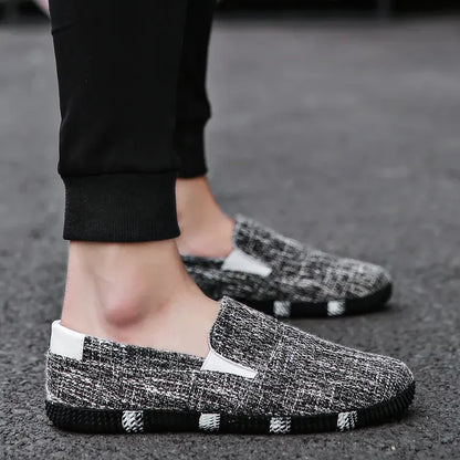 Men's Board Shoes Summer New Luxury Canvas Breathable Soft Sole Hiking Casual Fashion Trend Linen Lazy Fashion Brand Shoes