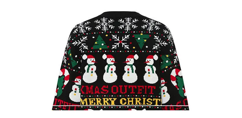 Plus Size Ugly Christmas Sweater | Cartoon Print Skin-Friendly Knitwear | Oversized Pullover for Women & Men