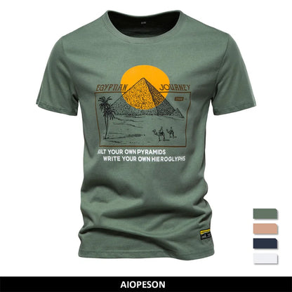 AIOPESON Cotton T Shirt for Men Brand Quality Print Men's T-shirts Casual Slim Fit O-neck Short Sleeve Summer Men Tops Tee Shirt
