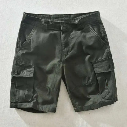 Men's Classic Cargo Stretch Short Summer Comfortable Cotton Causal Work Shorts Streetwear Five Point Pants with Multi-pockets