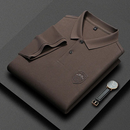 Men's high quality summer new lapel men's short sleeve polo shirt fringe solid color business casual men's polo shirt M-4XL 201