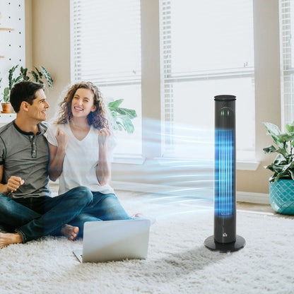 HOMCOM 30 Inch LED Tower Fan 70° Oscillation 3 Speed 3 Mode Remote Controller
