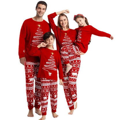 Family Matching Outfits Red Christmas Pajamas Sets Father Mother Daughter And Son Pajamas Family Children Clothing