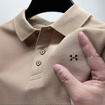 2025 Men's short sleeved breathable T-shirt, business casual polo shirt, original , comfortable clothing, new fashion, summer