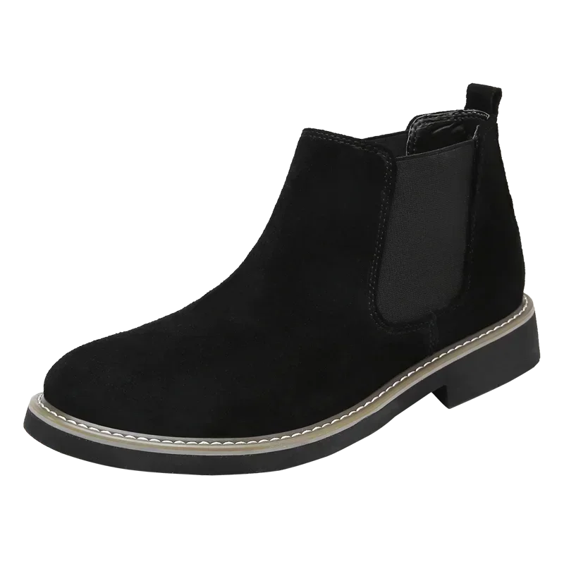 Winter Large Size Men's Chelsea Mid-cut Boots Casual Leather Boots for men  All-match Pointed Toe Wedding Classic Business Boots