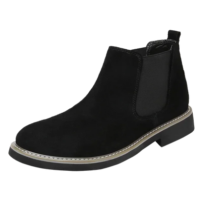 Winter Large Size Men's Chelsea Mid-cut Boots Casual Leather Boots for men  All-match Pointed Toe Wedding Classic Business Boots