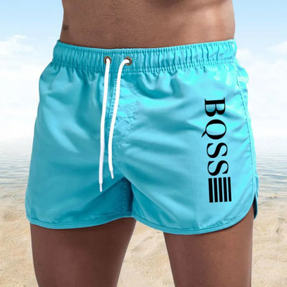 2025 Summer fast drying swim shorts Breathable net fast drying surf beach pants Men's fitness pants Elastic waist shorts S-4XL
