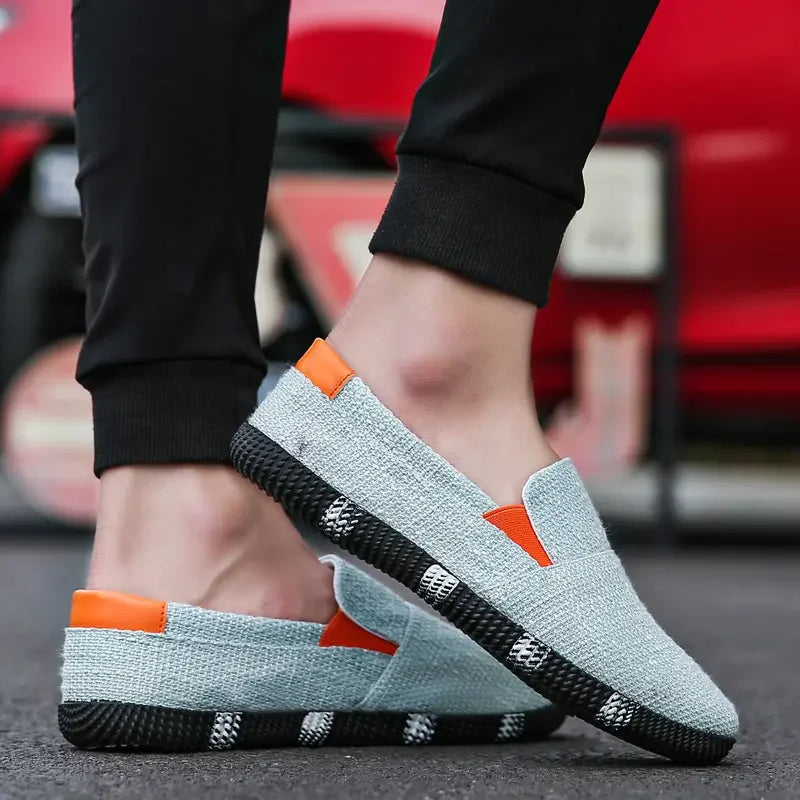 Men's Board Shoes Summer New Luxury Canvas Breathable Soft Sole Hiking Casual Fashion Trend Linen Lazy Fashion Brand Shoes
