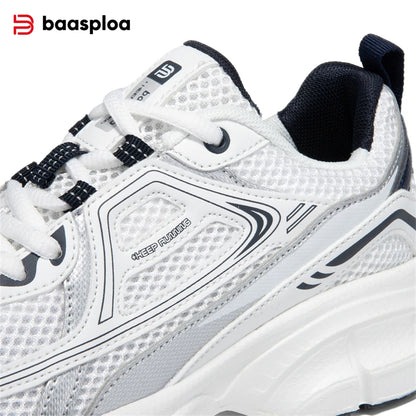Baasploa Women Sports Shoes Outdoor Lightweight Breathable Jogging Sneakers Female Casual Mesh Anti-slip Lace Up Running Shoes