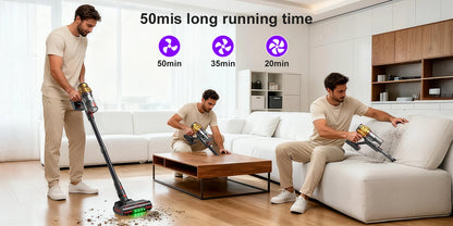 Lubluelu G11 Cordless Vacuum Cleaner 550W Powerful Suction Anti-Tangle Brush 50 Mins Runtime for Pet Hair on Hard Floor Carpet