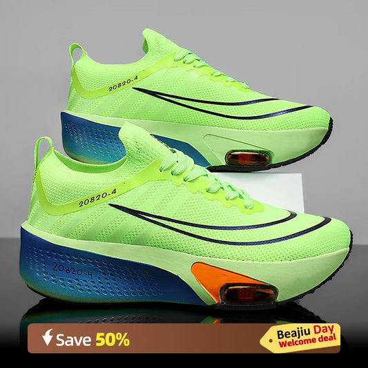 Marathon Air Cushion Men Sports Running Shoes Carbon Plate Breathable Lightweight Women's Comfortable Athletic Nonskid Sneakers