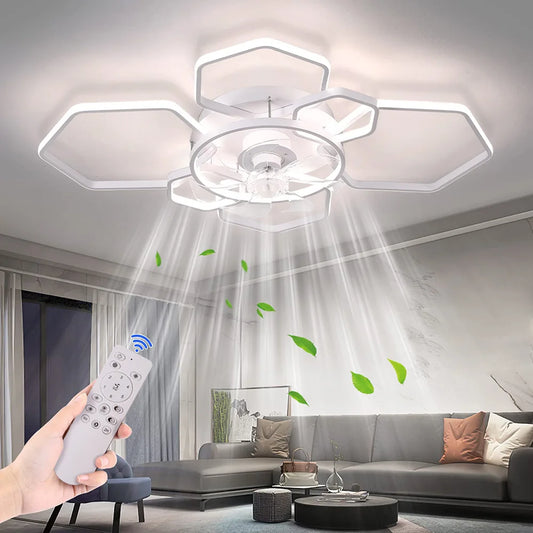 Geometrical Ceiling Fan Light with Remote Control 60W