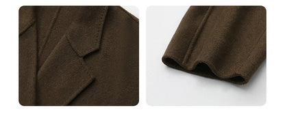 CHIC VEN Women Long Double-sided Woolen Coats Retro Loose Female Overcoat Double Breasted Ladies Windbreak Autumn Winter 2025