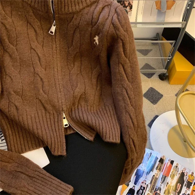 2025 New Fashion Autumn Winter Sweater Women Jacket Long Sleeves Loose Knitted Cardigan Coat Female Warm Outerwear Ladies Tops