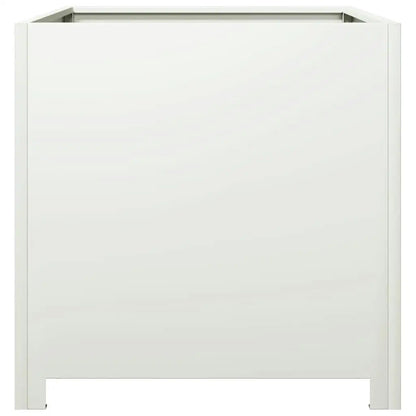 50x50x50 cm White Steel Garden Planter - Durable Outdoor Plant Pot for Flowers & Vegetables