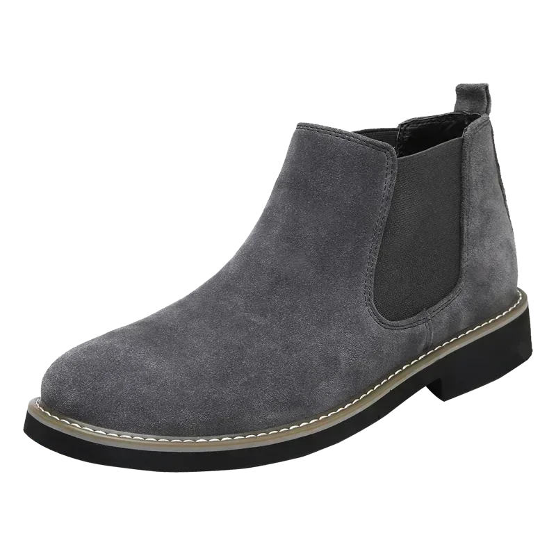 Winter Large Size Men's Chelsea Mid-cut Boots Casual Leather Boots for men  All-match Pointed Toe Wedding Classic Business Boots
