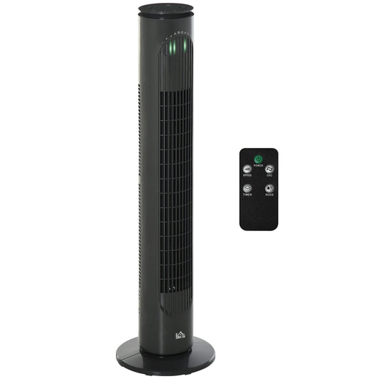 HOMCOM 30 Inch LED Tower Fan 70° Oscillation 3 Speed 3 Mode Remote Controller