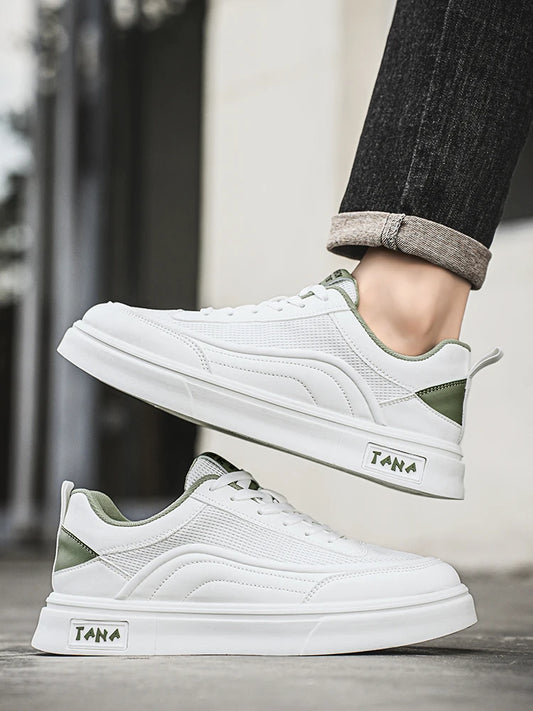 New Men Sneakers Comfortable Platform Shoes 2025 Trend Lace-up Vulcanized Shoes lightweight breathable White Casual Sneakers