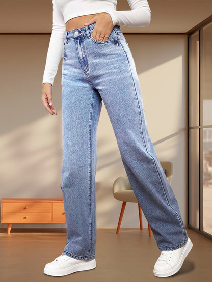 New Y2K Loose Jeans Women Street Trend Retro Fashion Summer Low Rise Jeans Loose Straight Jeans Slightly Stretch Fabric Jeans