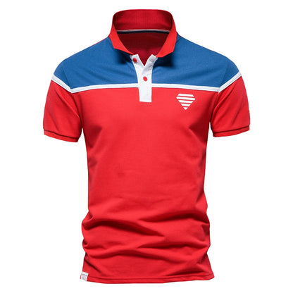 AIOPESON Summer Cotton Dot Printed Polo Shirts for Men Casual Social Business Mens Polos Short Sleeve Polo Men's Clothing