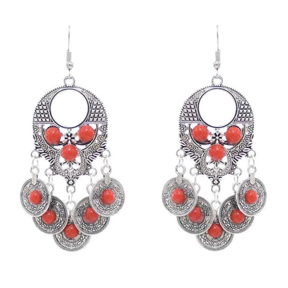 Pakistan Turkish Ethnic Coin Choker Necklace Earrings for Women Vintage Gypsy Indian Afghan Dress Collar Statement Jewelry Sets