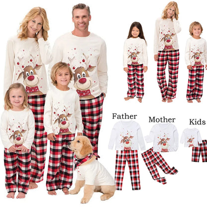 Family Christmas Pajamas Set Xmas Matching Deer Mother Daughter Father Son Clothes Adult Kid Sleepwear Baby Mommy And Me Pyjamas