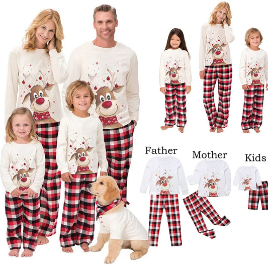 Family Christmas Pajamas Set Xmas Matching Deer Mother Daughter Father Son Clothes Adult Kid Sleepwear Baby Mommy And Me Pyjamas