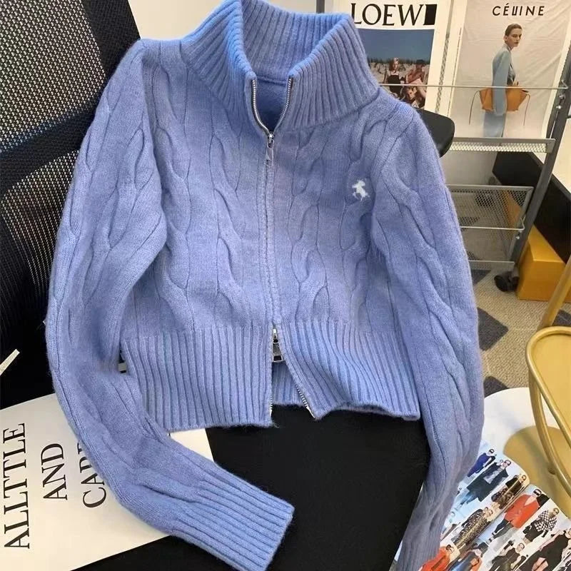 2025 New Fashion Autumn Winter Sweater Women Jacket Long Sleeves Loose Knitted Cardigan Coat Female Warm Outerwear Ladies Tops