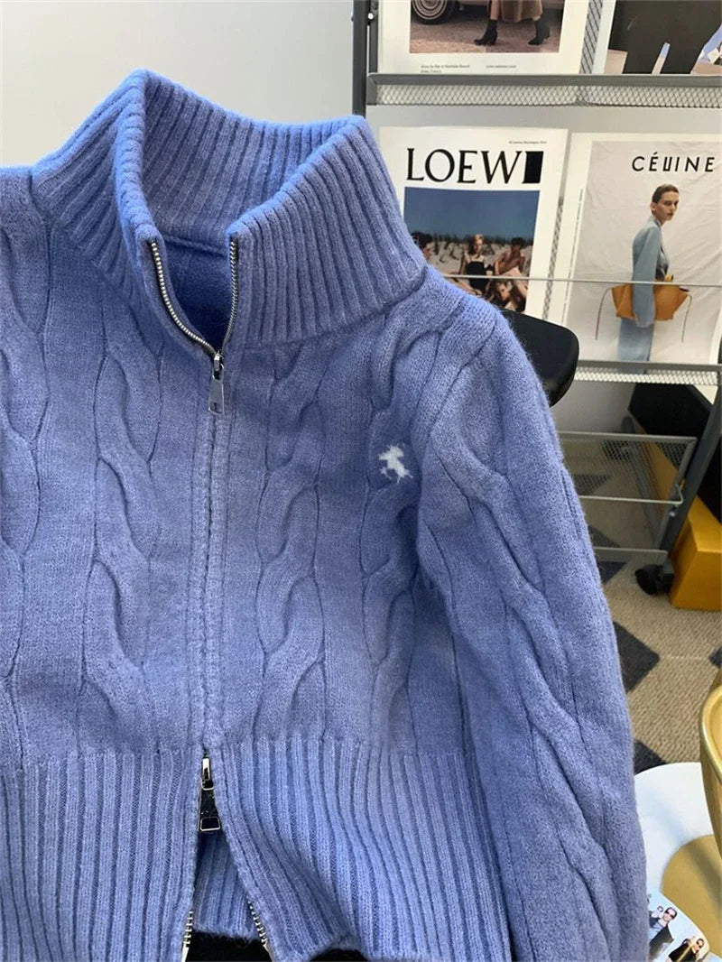 2025 New Fashion Autumn Winter Sweater Women Jacket Long Sleeves Loose Knitted Cardigan Coat Female Warm Outerwear Ladies Tops