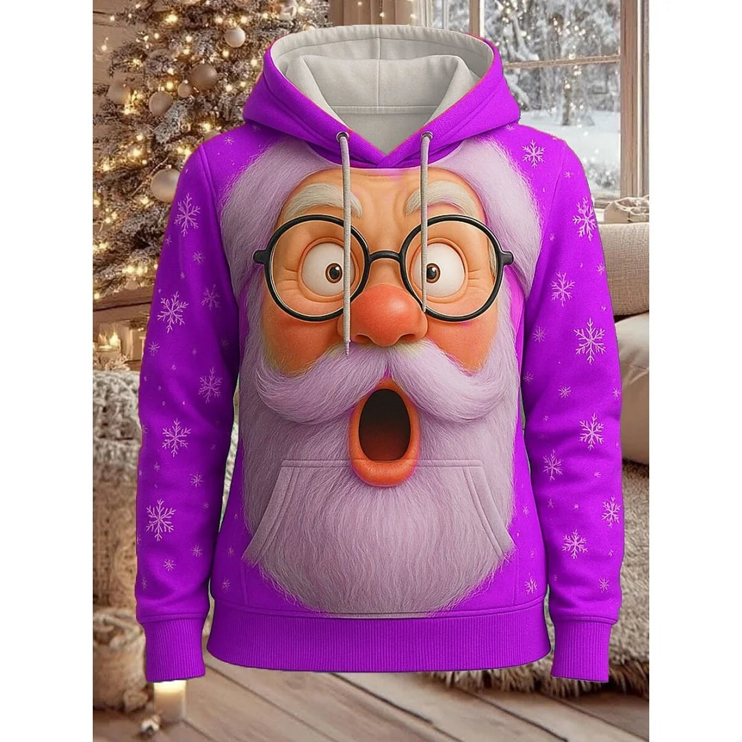 New Women's Pullover Hoodie Sweatshirt 3D Graphic Reindeer Casual Long Sleeve Hooded Regular Tops Wear Street Dailywear Clothing