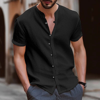 Men's Stand Collar Casual Hawaiian  Summer Shirt