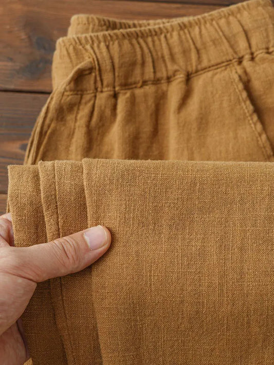 Casual Cotton Linen Chino Pants Men Wide Leg Lightweight Baggy Cotton Sweatpants Male Walking  Jogger Trousers Work