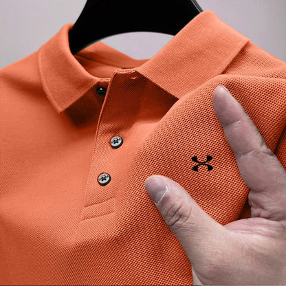 2025 Men's short sleeved breathable T-shirt, business casual polo shirt, original , comfortable clothing, new fashion, summer