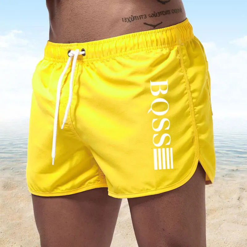 2025 Summer fast drying swim shorts Breathable net fast drying surf beach pants Men's fitness pants Elastic waist shorts S-4XL