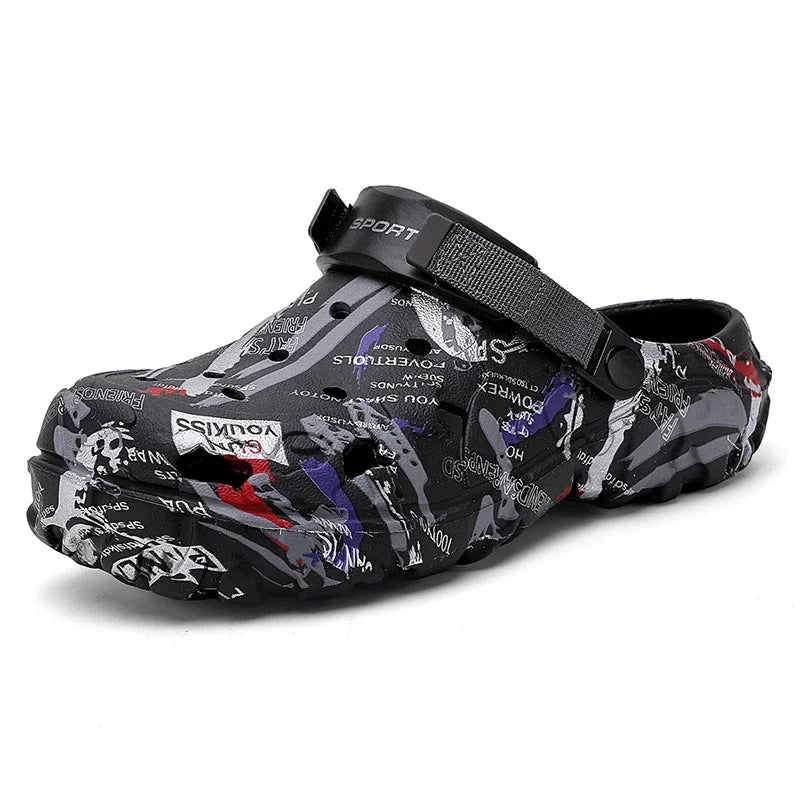Plus Size 47 Summer Men Sandals Clogs Outdoor Garden Clogs Hole Shoes Male Casual Shoes Water Shoes Comfort Home Soft Slippers