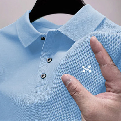 2025 Men's short sleeved breathable T-shirt, business casual polo shirt, original , comfortable clothing, new fashion, summer