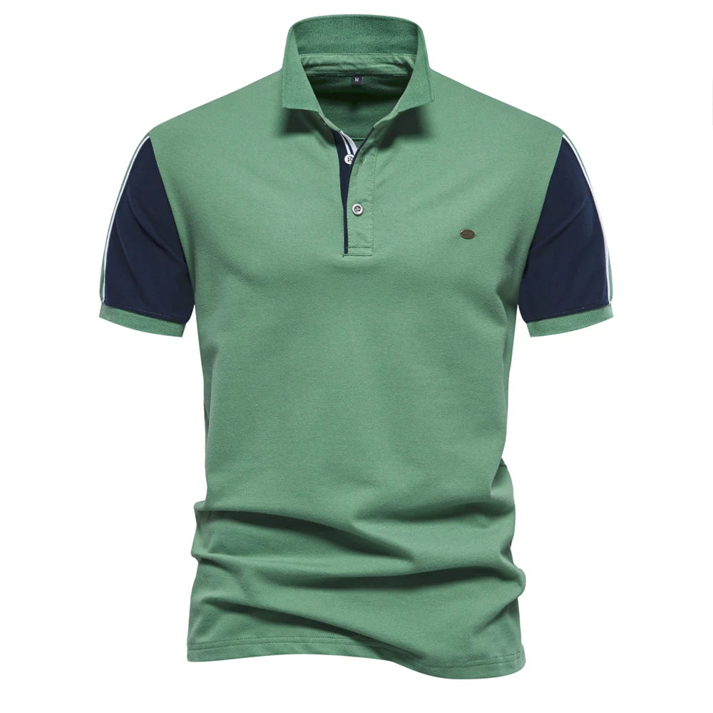 2024 New Summer Patchwork Polo Shirt For Men Brand Quality Short Sleeve Baseball Mens Polos