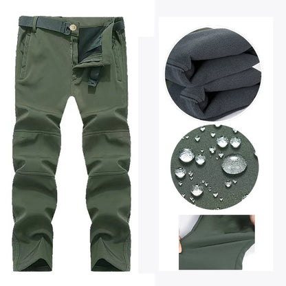 Men's Autumn Winter SoftShell Fleece Waterproof Jackets Male Hood Coats Fishing Hiking Camping Climbing Skiing Pants Trousers