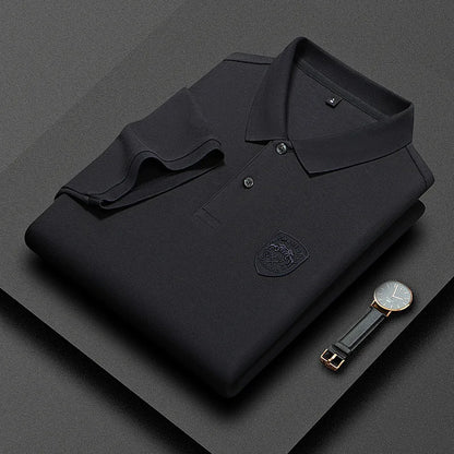 Men's high quality summer new lapel men's short sleeve polo shirt fringe solid color business casual men's polo shirt M-4XL 201