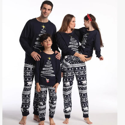 2025 New Family Christmas Outfits Mom Dad Kids Matching Pajamas Set Baby Dog Romper Soft Loose Clothing Sets Sleepwear Xmas Look