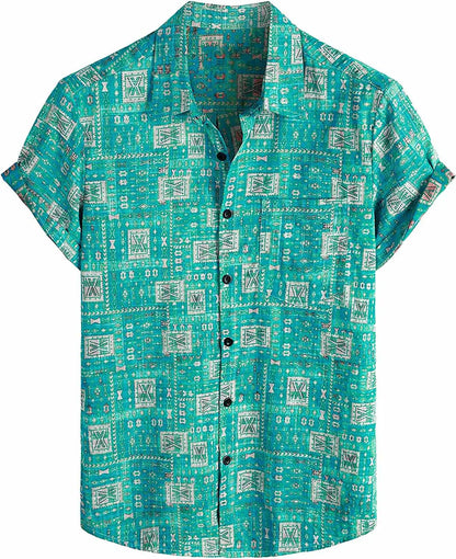 Summer Men's Hawaiian Shirt Casual Floral shirt Short sleeve single breasted beach tropical fashion oversized shirt