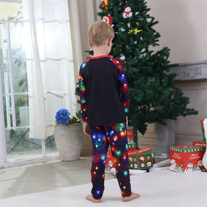 Christmas Family Matching Sets 2025 Father Mother Children Cartoon Pajamas+Pants 2Pcs Xmas Parent-Children Homewear Clothes Suit