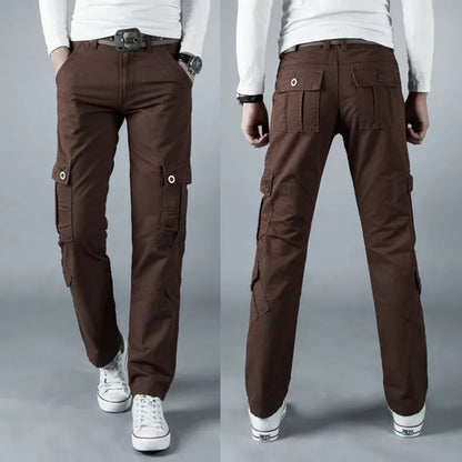 Four Seasons Male loose straight tube multi bag wear-resistant and durable auto repair express work pants, special soldier pants