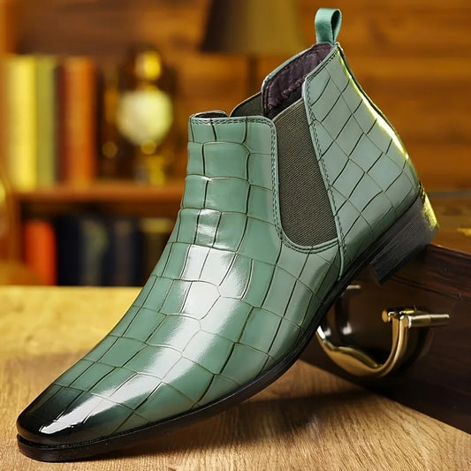 Men's Chelsea Boots New Leather Shoes Plus Size Boots for Men 46 47 48 High Top Shoes Men's Leather Boots Casual Business Shoes