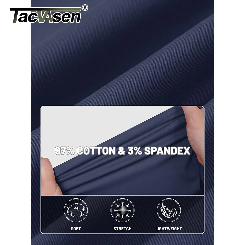 Summer Casual Shorts Mens Fit 7 Cotton Cargo Shorts Multi-pockets Rolled Leg Design Hiking Golf Shorts Streetwear Male