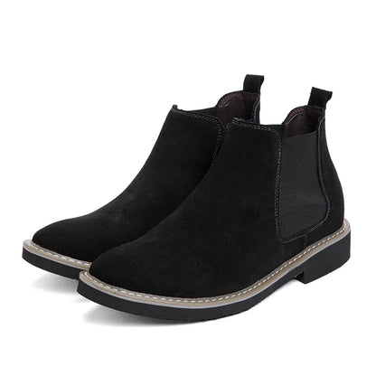 Ankel Boots Men Leather Outdoor Height Increase Insole 6cm Man Elevator Shoes Plus Size 36-48