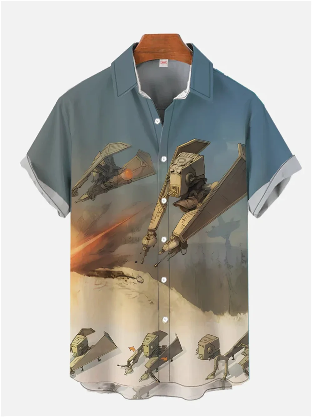 Men's short sleeve Urban Fashion 3D digital Printing Summer shirt