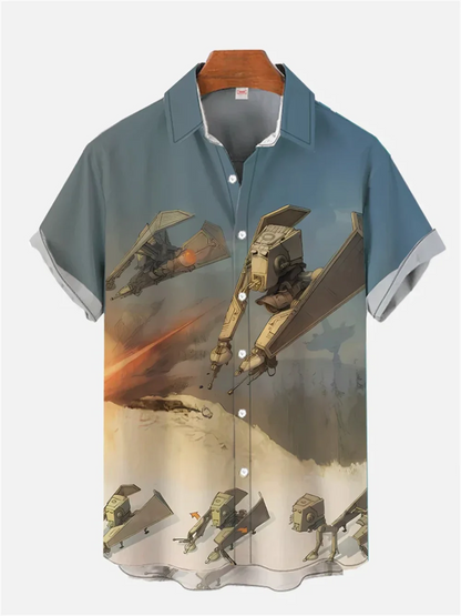 Men's short sleeve Urban Fashion 3D digital Printing Summer shirt