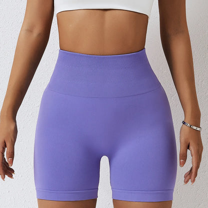 Seamless Yoga Shorts Women Fitness Shorts Running Cycling Shorts Breathable Sports Leggings High Waist Summer Workout Gym Shorts