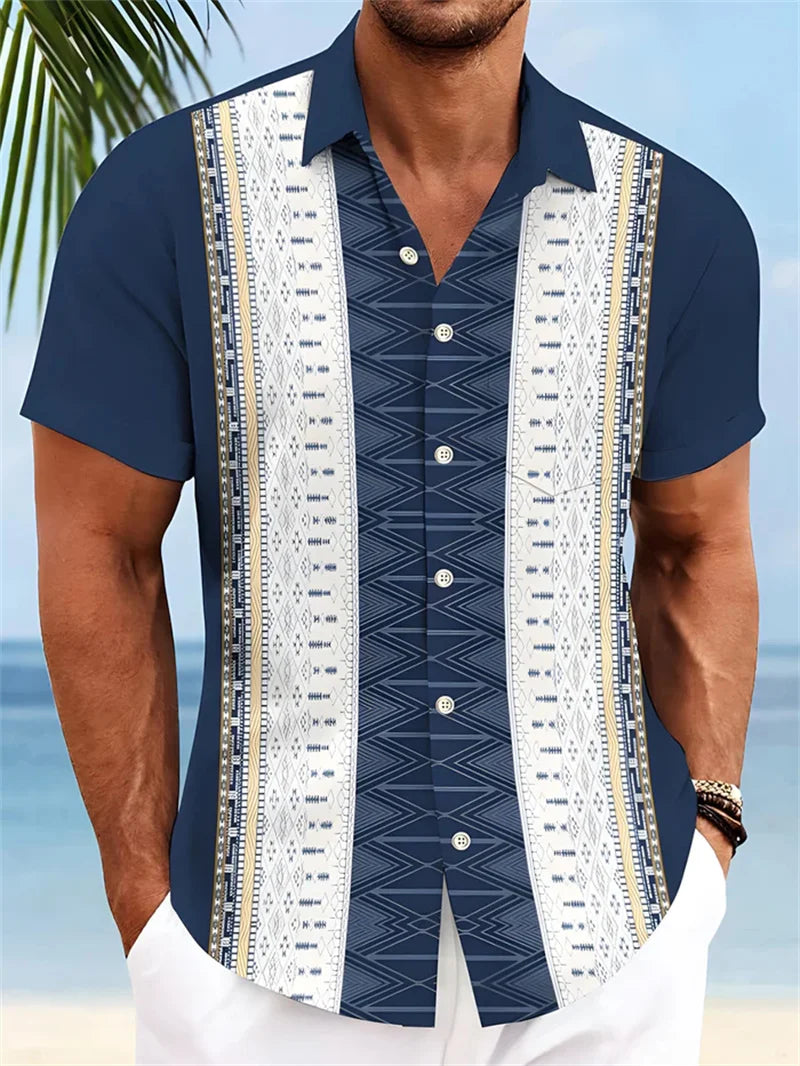 Men's Summer Hawaiian Shirt Short Sleeve 3D Printed Beach Shirt